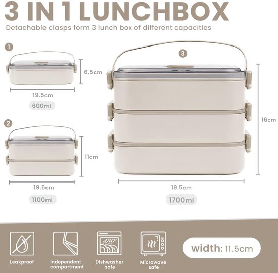 FRADABOX Lunchbox Frankie, 2000 ml, van hoogwaardig roestvrij staal, lunchbox met etages, BPA-vrij, voor brood, pasta en salade, grote broodtrommel voor volwassenen, vaatwasmachinebestendig