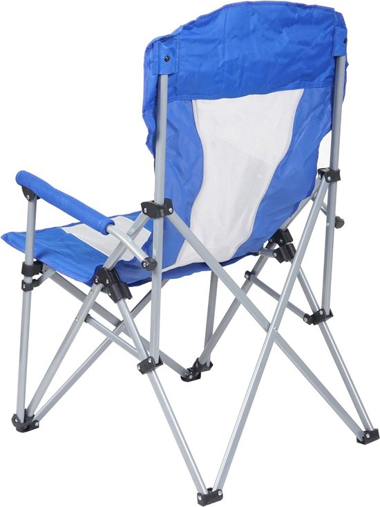 Campingstoel MCW-L50, klapstoel, vissersstoel, regisseursstoel, afwasbare beschermhoes van staal en stof/textiel ~ blauw — afbeelding 3