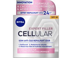 NIVEA CELLular Expert Filler Anti-Age Dagcreme SPF 30 - Ouder wordende huid - Anti-Aging Met hyaluronzuur, creatine en Foliumzuur - 50 ml