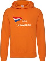 Koningsdag - Hoodie - Oranje feest - Oranje hoodie - witte tekst - Maat Extra Large - XL - Grappige teksten - Koningsdag Cadeau - T-Shirt cadeau - Quotes - verjaardag - Nederlandse vlag