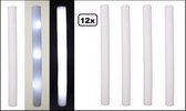 12x Foam stick LED licht wit - Holland white festival thema feest party disco led verlichting fun