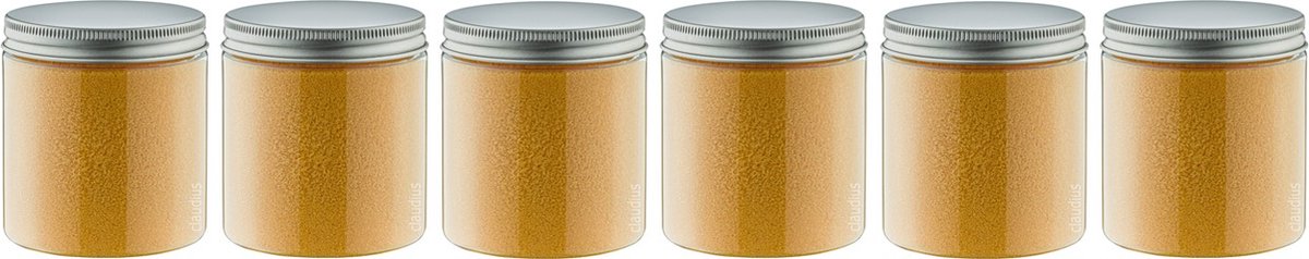 Goedkoopste Scrubzout Appel-Kaneel 300 gram - Pot met aluminium deksel - set van 6 stuks - Hydraterende Lichaamsscrub