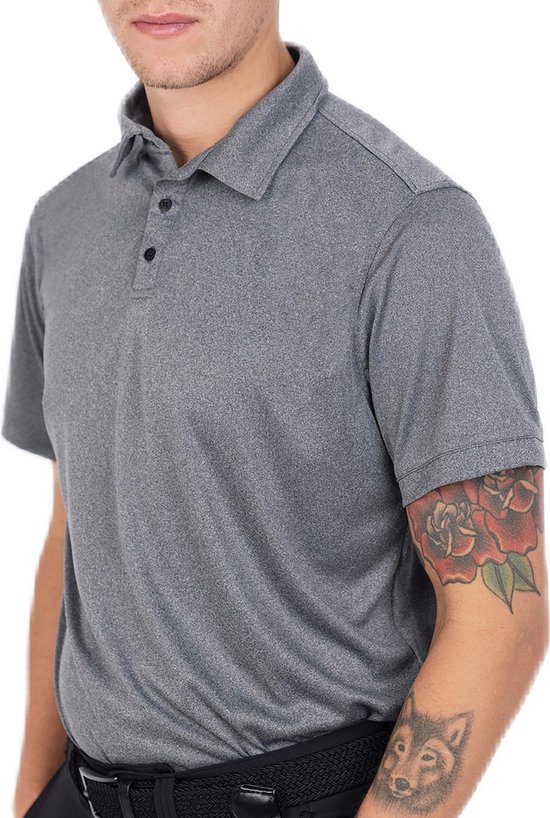 Func Factory mannen Poloshirt Mac grijs melange maat M van Func Factory — afbeelding 2