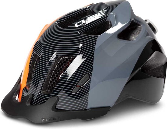 CUBE Fietshelm Ant x Actionteam - Kinderhelm - 11 Ventilatiegaten - SNAP 360 CUBE fit-systeem - X-Lock-montagesysteem - EPS Double In-Mould - 49-55 cm - S - Zwart/Grijs/Oranje van CUBE — afbeelding 5