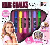 Be Bold Haar Krijtverf - 6 fantastische Krijt Haarverf van 5gr - Wasbaar - Voor kinderen vanaf 6+ jaar