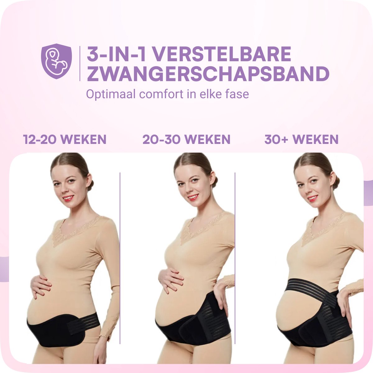 JT Beauty Care Verstelbare Buikband Zwangerschap Zwart Maat M – Zwangerschapsband – Bekkenband – Zwangerschapskleding – Sluitlaken – Pregnancy Belt – Bekkenbrace - Zwangerschapsgordel – Zwangerschaps Band – Steunband Bekken Kado – Zwangerschap Cadeau – foto 4