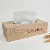Tissue box - Gravure op tissuedoos - Tissuebox cadeau - Meter vragen - Cadeau meter - Cadeau meter vragen
