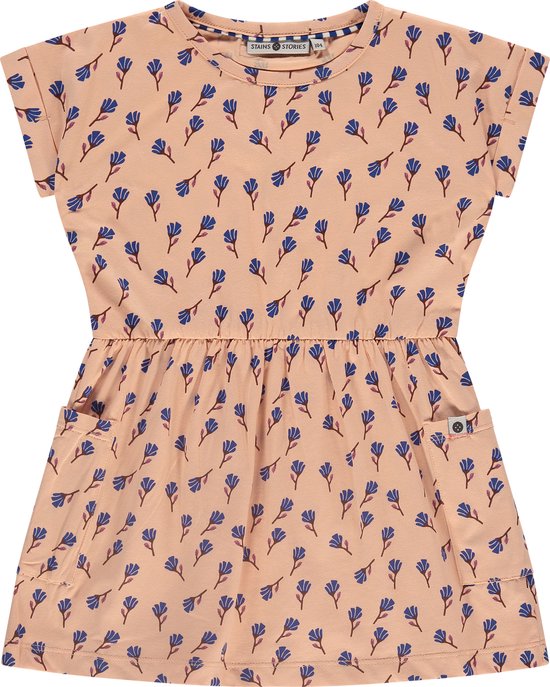 Stains and Stories girls dress short sleeve Meisjes Jurk - cantaloupe
