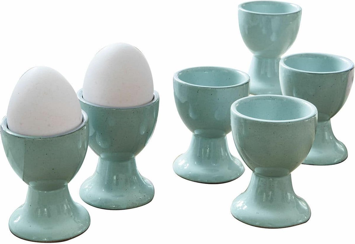 LOBERON Eierdopje set van 6 Biarré turquoise