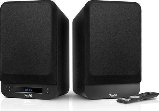 Teufel ULTIMA 25 ACTIVE - Bluetooth boekenplankspeakers met geïntegreerde AV-receiver - Dolby Audio - DAB+ /FM-radio - Bluetooth 5.0 aptX - HDMI ARC CEC - Night Black