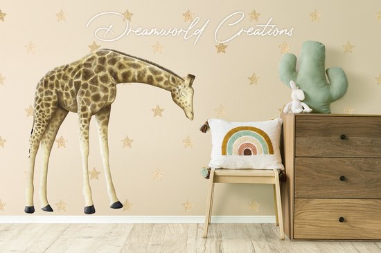 Muursticker giraffe - 100x96 cm - kijkend naar rechts