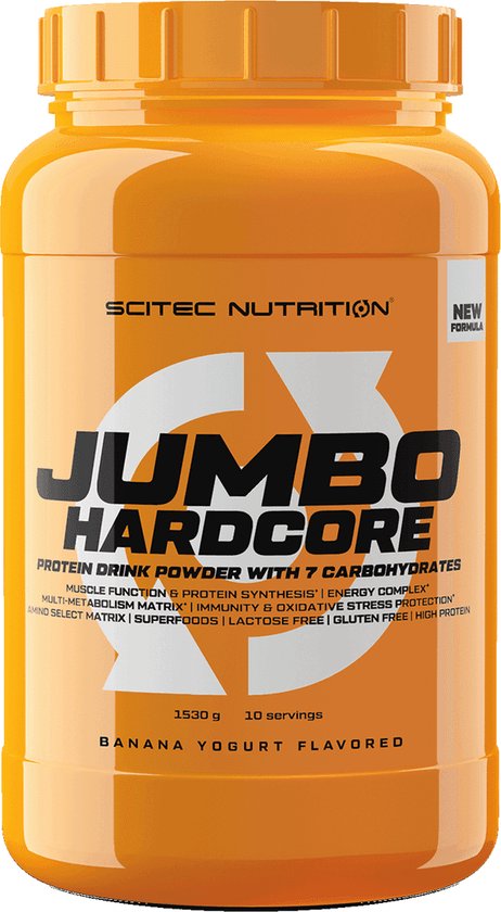 Scitec Nutrition - Jumbo Hardcore (Banana/Yoghurt - 1530 gram) - Weight gainer - Mass gainer - Sportvoeding
