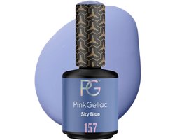 foto van Pink Gellac Blauwe Gel Nagellak 15ml - Gelnagellak - Gelnagels Producten - Gel Nails - Gelnagel - 157 Sky Blue