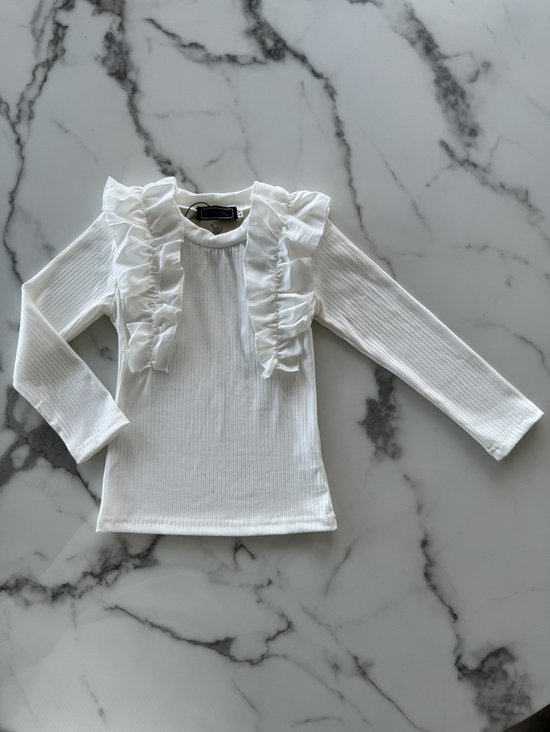 Meisjes Longsleeve top met ruffles verkrijgbaar in de maten 92 t/m 164