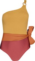 Barts Rioos One Shoulder One Piece Vrouwen Badpak - size 36 - Rood