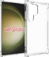 Samusng Galaxy S24 Ultra Hoesje - MobyDefend Transparante Shockproof TPU Gelcase - Verstevigde Hoeken - Volledig Doorzichtig - GSM Hoesje - Telefoonhoesje Geschikt Voor Samsung Galaxy S24 Ultra