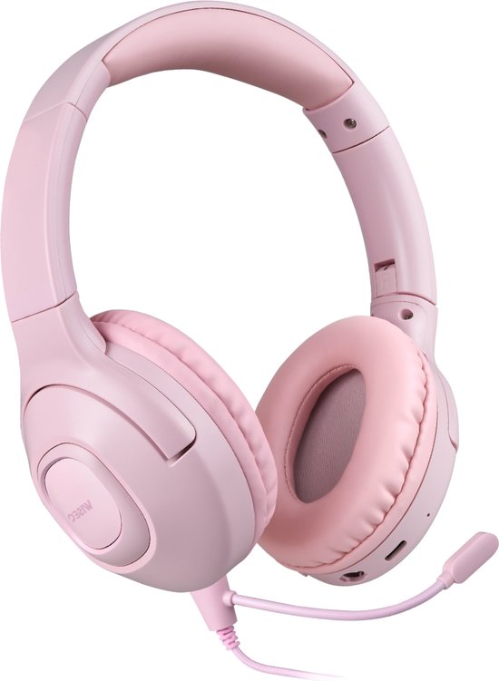 Kinder Gaming Headset met Uitneembare Microfoon - Compatibel met PS4/PS5/Xbox/Nintendo Switch/PC - Fortnite - Roblox - Roze
