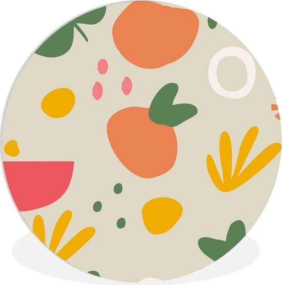 WallCircle - Cercle mural - Cercle mural intérieur - Fruits - Été - Design - 90x90 cm - Décoration murale - Peintures ronds