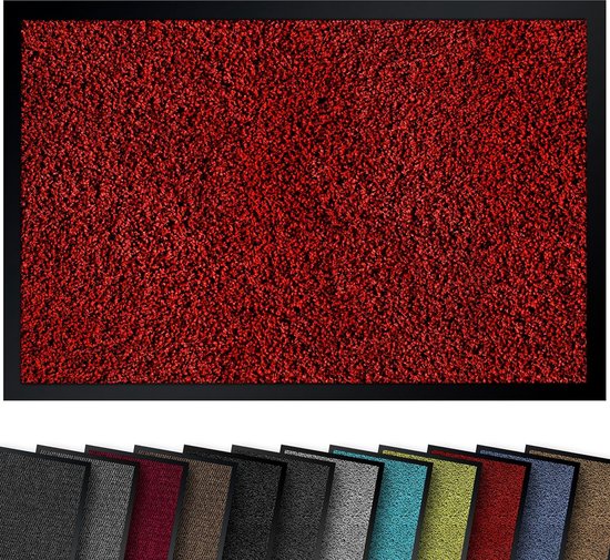 Color&Geometry Deurmat voor entree van 43,5 x 75 cm, wasbare, antislip, absorberende en vuilafstotende mat voor binnen en buiten - donkergrijs Color&Geometry Deurmat voor entree van 43,5 x 75 cm, wasbare, antislip, absorberende en vuilafstotende mat voor binnen en buiten - donkergrijs