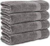 Komfortec handdoeken – Set van 4 - Badhanddoek 70x140 cm - 100% Katoen – Antracietgrijs