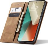 Hoesje geschikt voor Xiaomi Redmi Note 13 - Book Case Leer Slimline Bruin