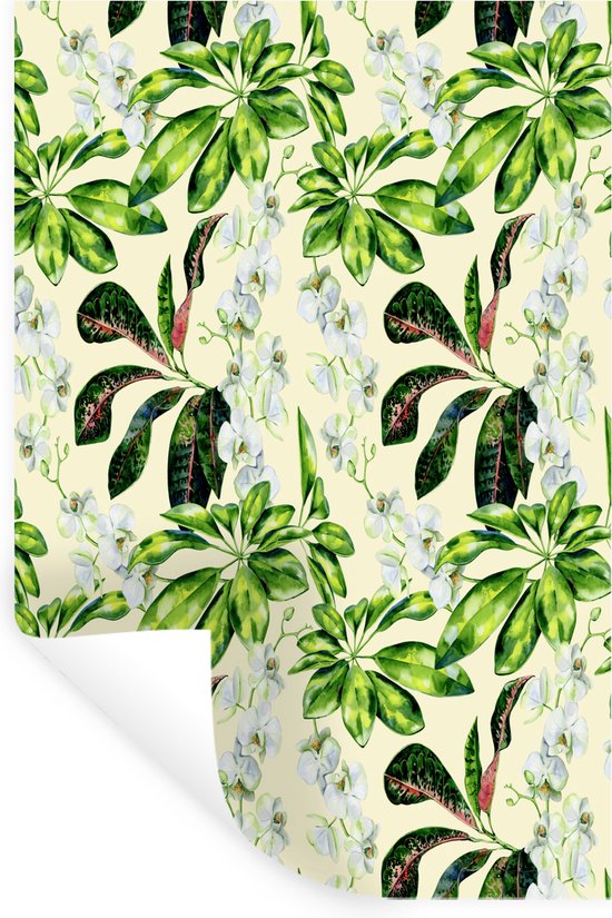 Stickers muraux - Vintage - Feuilles - Vert - 20x30 cm - Film Adhésif