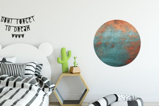 WallCircle - Wall Circle - Wall Circle Indoor - Métal - Rouille - Bronze - Blauw - Abstrait - Structure - 60x60 cm - Décoration murale - Peintures Ronds