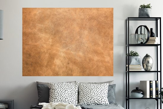 Stickers muraux - Sticker Foil - Cuir - Structure - Aspect Cuir - Marron - 160x120 cm - Film Adhésif - Stickers muraux Chambre Enfant - Papier Peint Auto Adhésif XXL