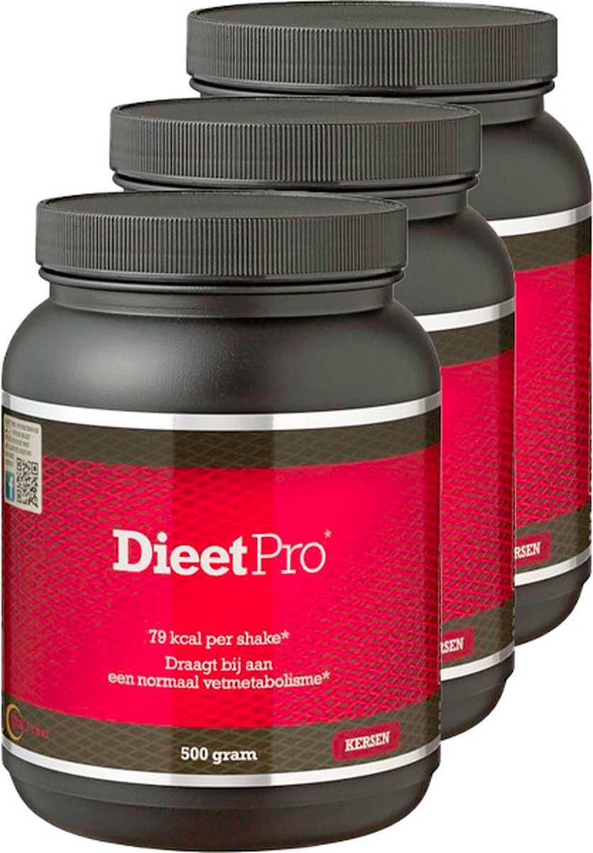 Goedkoopste Dieet Pro | Kers | 3 stuks | 3 x 500 g