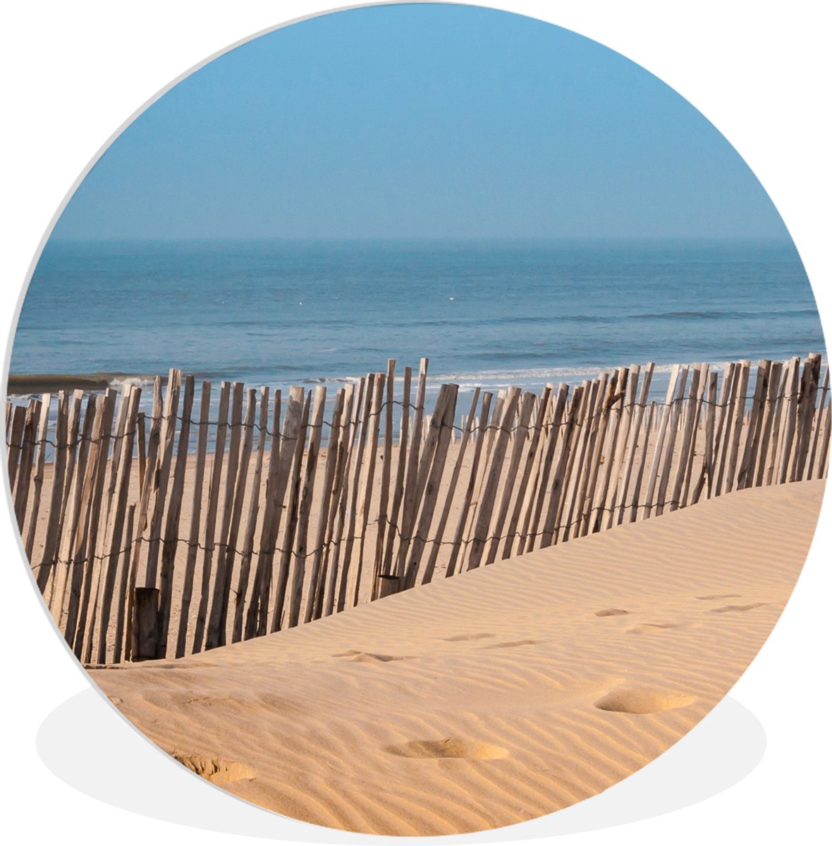 WallCircle - Wandcirkel ? 90 - Strand - Zee - Palen - Ronde schilderijen woonkamer - Wandb