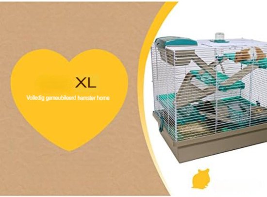 Hamsterkooi - Hamster kooi - Hamster huisje - Hamster bodembedekking - 35,99 x 50,01 x 45,01 cm - Transparant blauwgroen - Merkloos