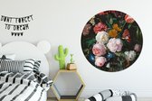 WallCircle - Wandcirkel - Muurcirkel - Stilleven met bloemen in een glazen vaas - Schilderij van Jan Davidsz. de Heem - Aluminium - Dibond - ⌀ 120 cm - Binnen en Buiten XXL