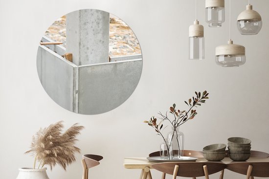 WallCircle - Wandcirkel ⌀ 120 - Beton - Bouwen - Bouwplaats - Ronde schilderijen woonkamer - Wandbord rond - Muurdecoratie cirkel - Kamer decoratie binnen - Wanddecoratie muurcirkel - Woonaccessoires XXL