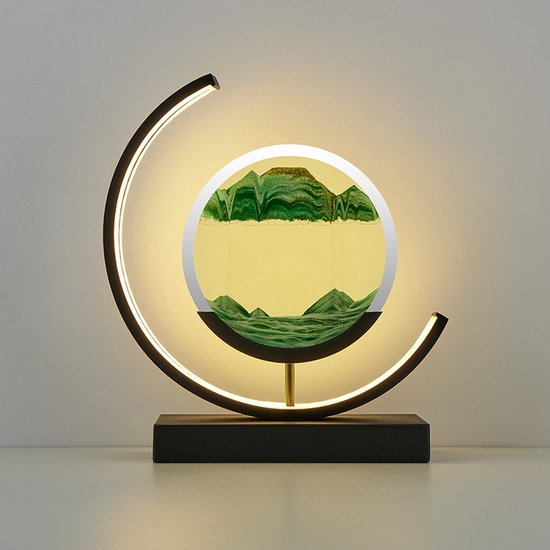 Luxus - Lampe de table Quicksand - Vert - Art du sable en mouvement - Lampe sablier - Art du sable en verre - Lampe de bureau - LED - Dimmable - Industriel et moderne - Veilleuse pour la chambre