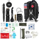 Noodpakket - Survival Kit - Overlevingspakket - Survivalset - Camping Kit - Outdoor Kit - EHBO kit - Zwart - Staza