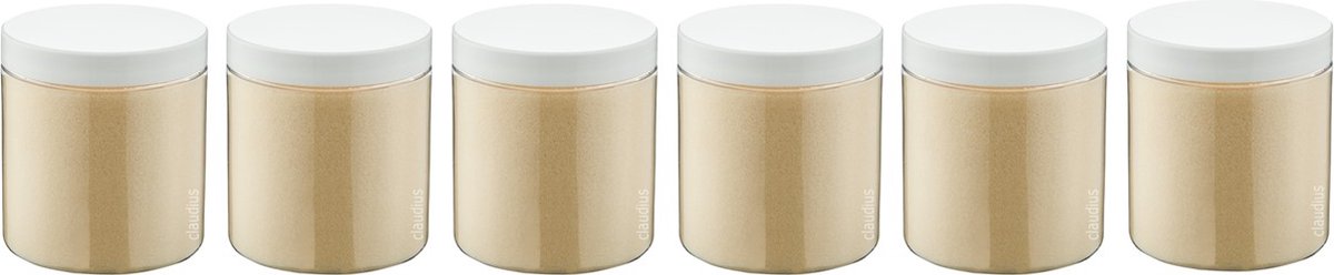 Goedkoopste Scrubzout Vanille - 300 gram - Pot met witte deksel - set van 6 stuks - Hydraterende Lichaamsscrub