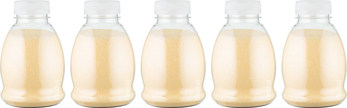 Goedkoopste Scrubzout Vanille - 375 gram - Fles met transparante dop - Set van 5 stuks - Hydraterende Lichaamsscrub