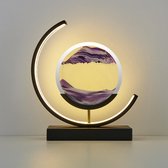 Luxus - Lampe de table Quicksand - Violet - Art du sable en mouvement - Lampe sablier - Art du sable en verre - Lampe de bureau - LED - Dimmable - Industriel et moderne - Lampe de chevet pour la chambre