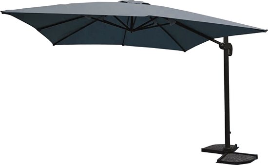 Paralux enkele zweefparasol donkergrijs 300x400cm