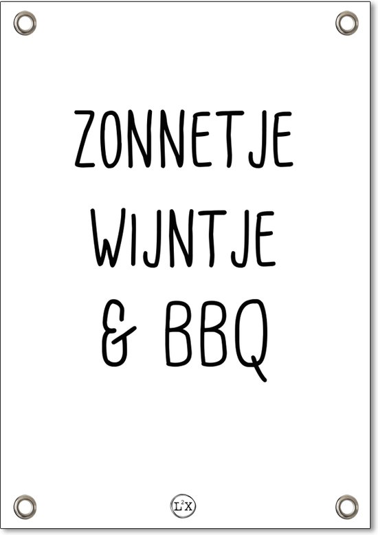 Label2X Affiche jardin soleil vin barbecue blanc