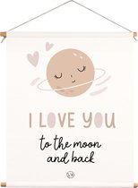 label2x Textielposter kids love you to the moon