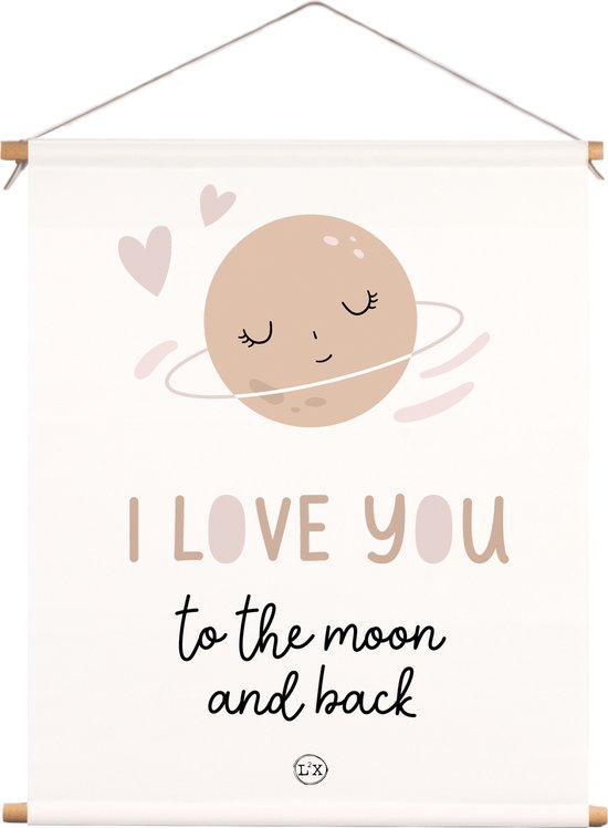 label2x Textielposter kids love you to the moon