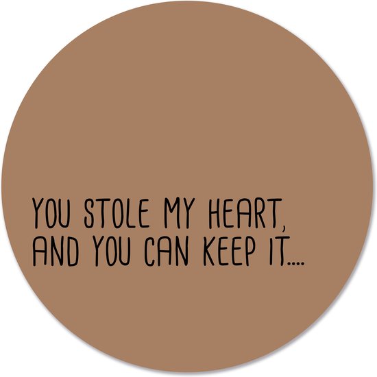 Label2X Wall cercle a volé mon coeur - Ø 120 cm - Forex (intérieur)