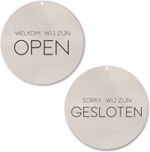 Label2X - Winkelbordje Open en Gesloten 20 x 20 cm - Texture Beige