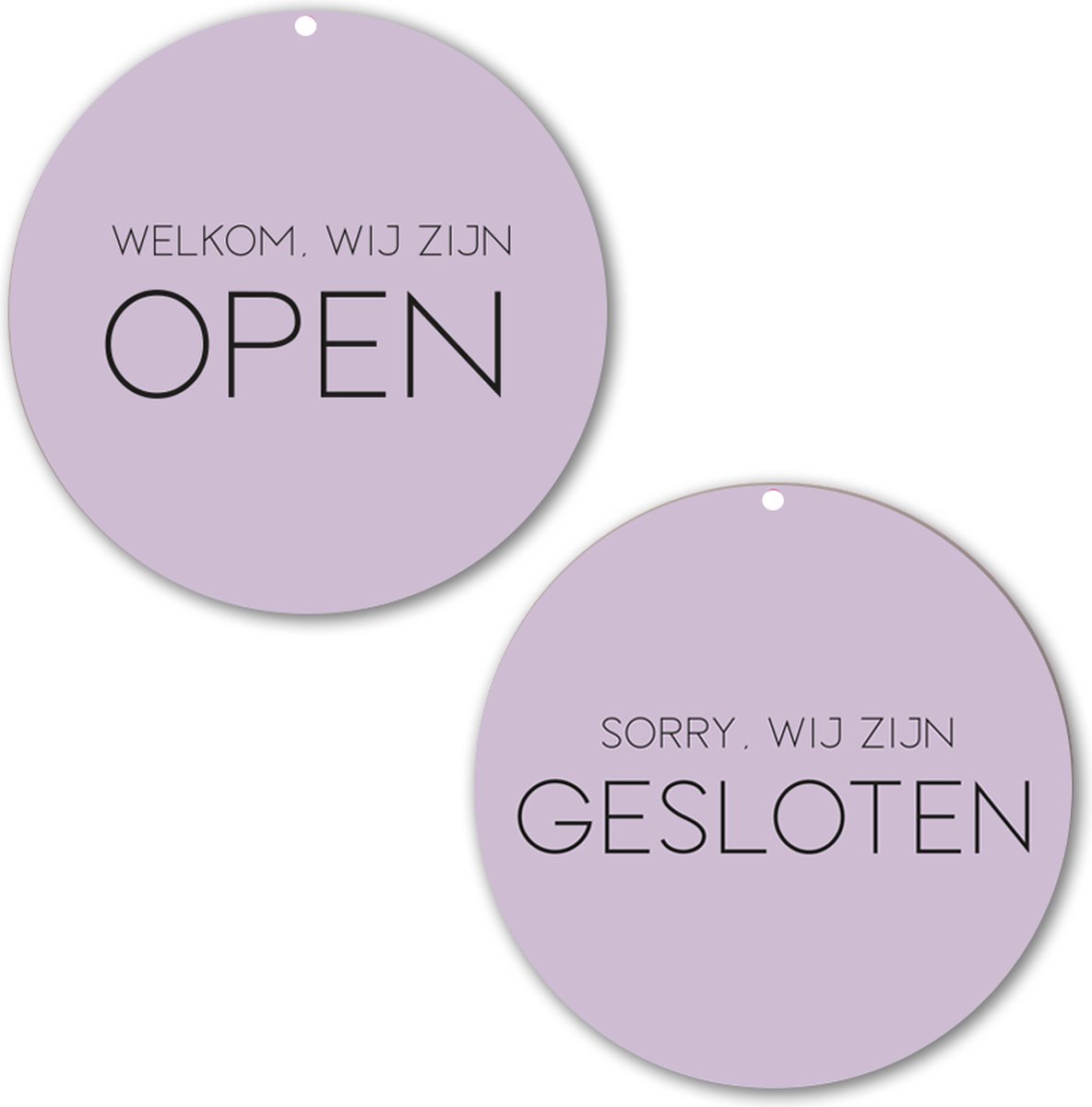 Label2X - Winkelbordje Open en Gesloten 30 x 30 cm - Lila