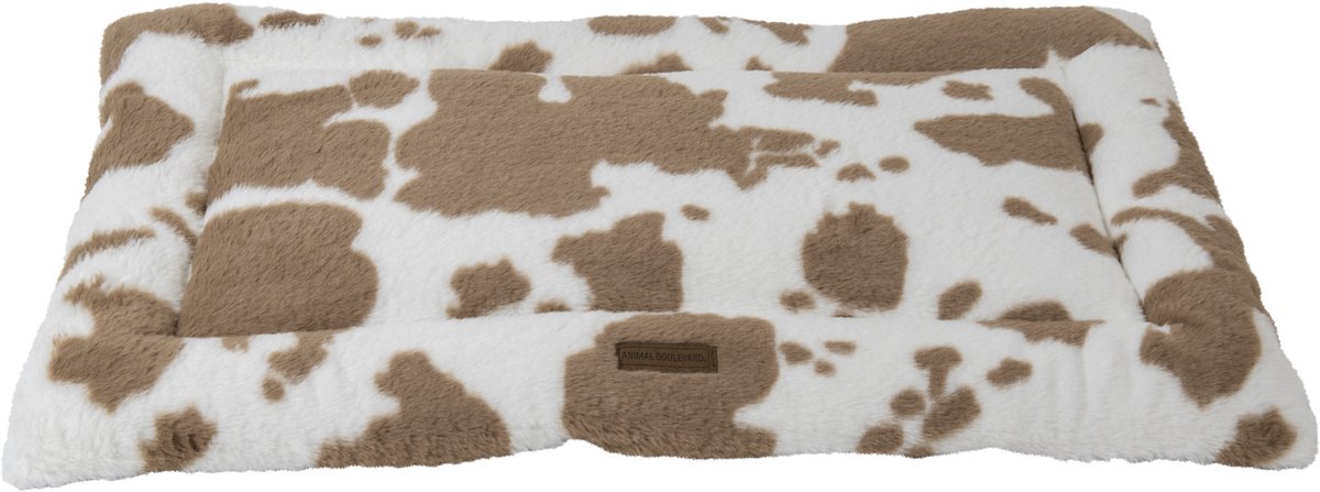 Animal Boulevard Ab10747 - Manden En Kussens - Hond - Ab Cow Plush Bench Kussen Wit/mokka-s 58x40cm - Maat: S