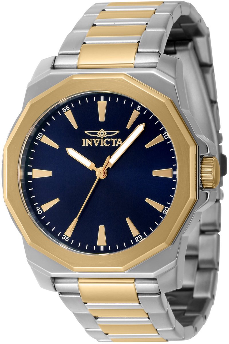 Invicta Speedway 46838 Heren Horloge - Waterdicht - Analoog - Quartz Uurwerk - Roestvrij Staal met blauwe Wijzerplaat - 42mm