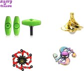 Happy Trendz® 4 stuks spinners - fidget spinner toys - NIEUW 2024 -Windblower - Money Spinner - Wacky Track Spinner - Spinner Top - Super cadeau Spinner Pakket - anti stress toys - Deluxe Pakket Spinner toys 2024