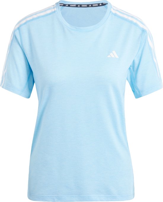 adidas Performance Own the Run 3-Stripes T-shirt - Dames - Blauw- S