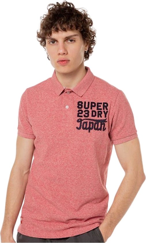 Superdry Poloshirt Applique Classic Fit Polo M1110349a Mid Pink Grit Mannen Maat - M